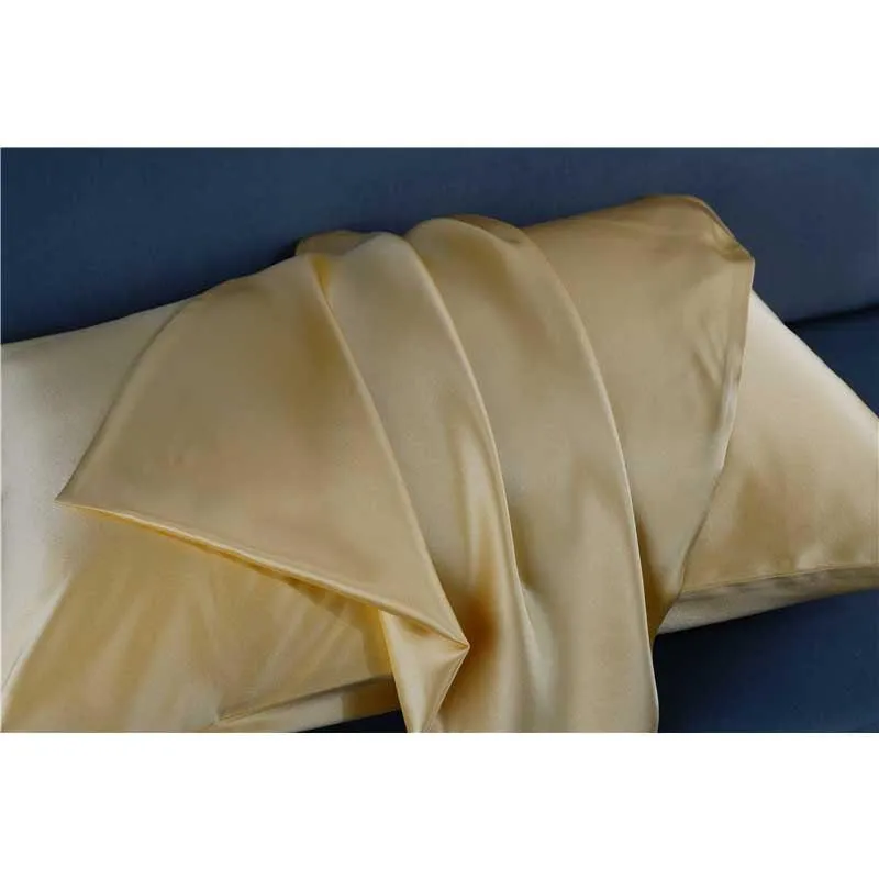 19 Momme silk pillowcase - Queen - Hidden Zip - Gold