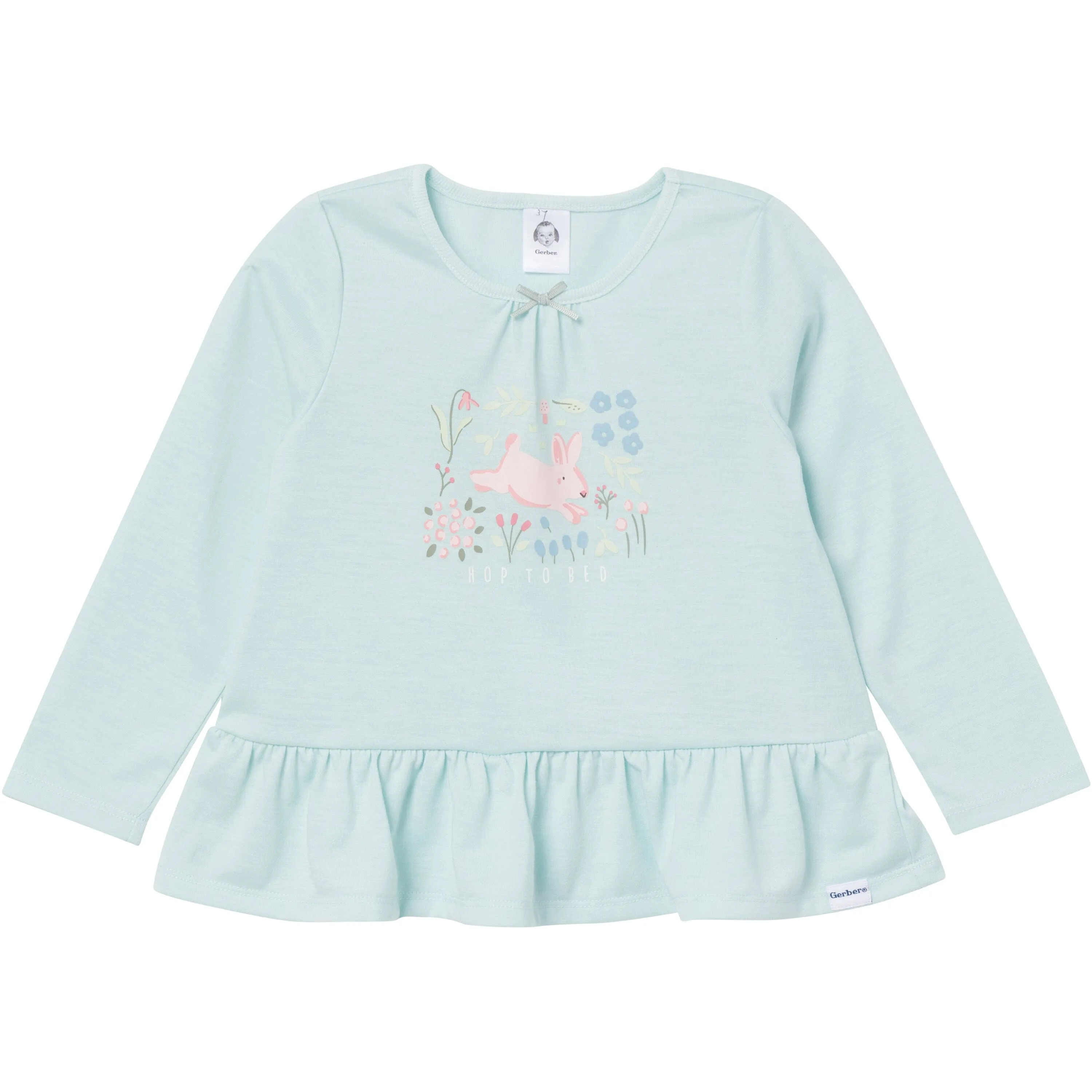 2-Piece Toddler Girls Bunny Peplum Pajama Set