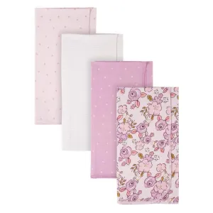 4-Pack Baby Girls Princess Flannel Receiving Blankets