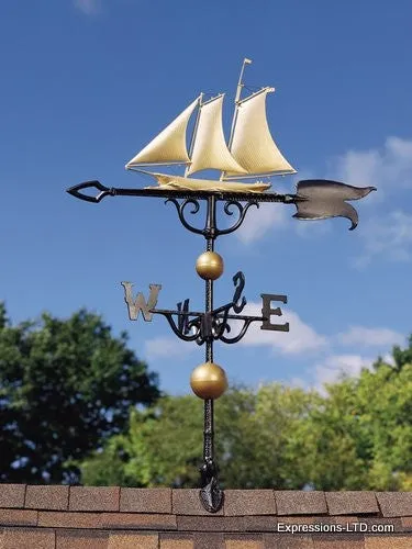 46-Inch Yacht Weathervane - Gold-Bronze