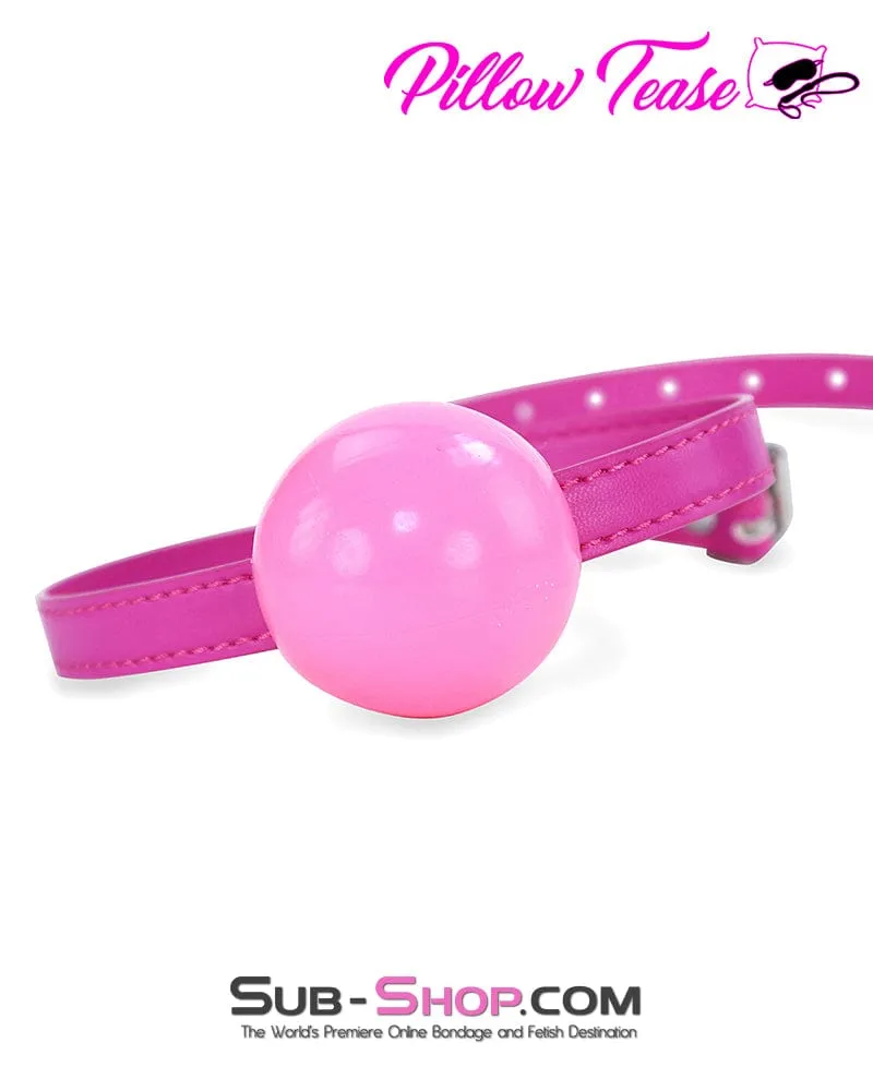 6889DL      Large Pink Rubber Ballgag on Hot Pink Strap - MEGA Deal