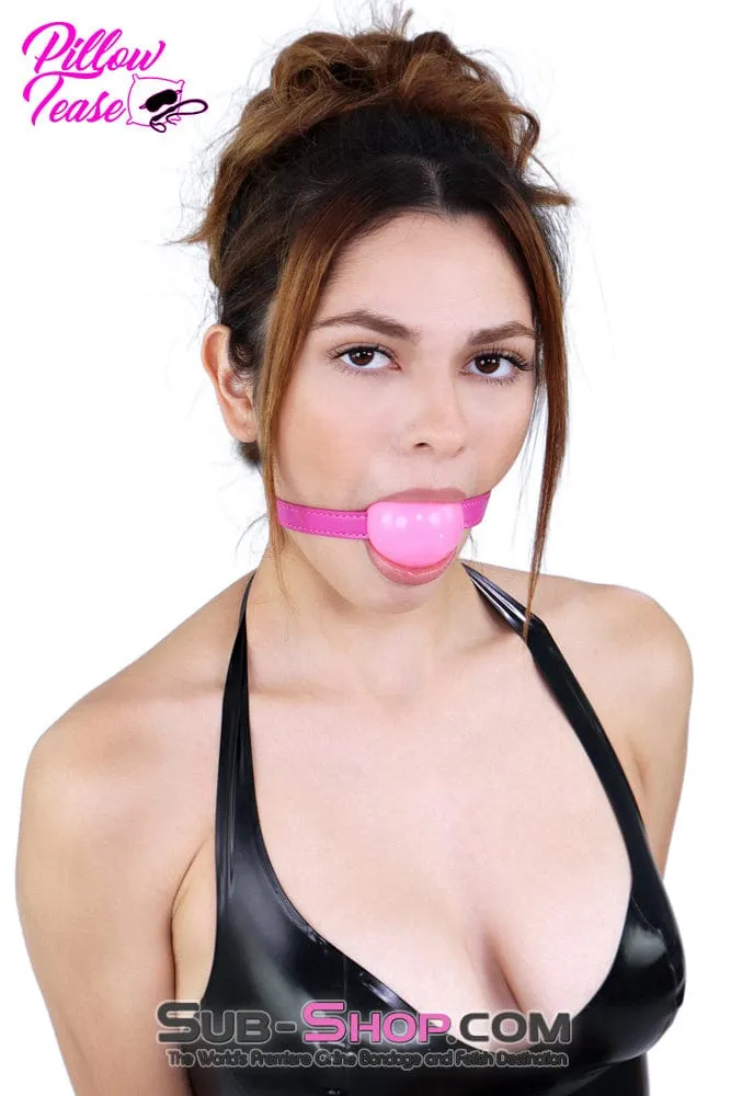 6889DL      Large Pink Rubber Ballgag on Hot Pink Strap - MEGA Deal