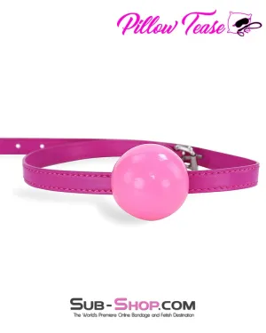 6889DL      Large Pink Rubber Ballgag on Hot Pink Strap - MEGA Deal