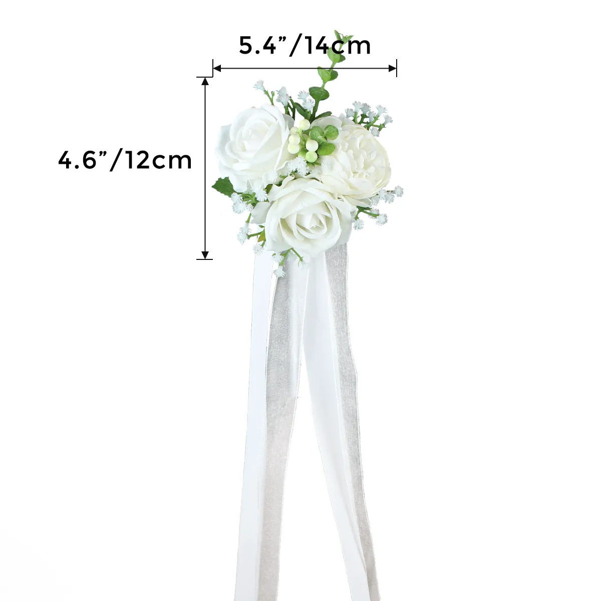 6Pcs White Rose Aisle Flower Arrangement