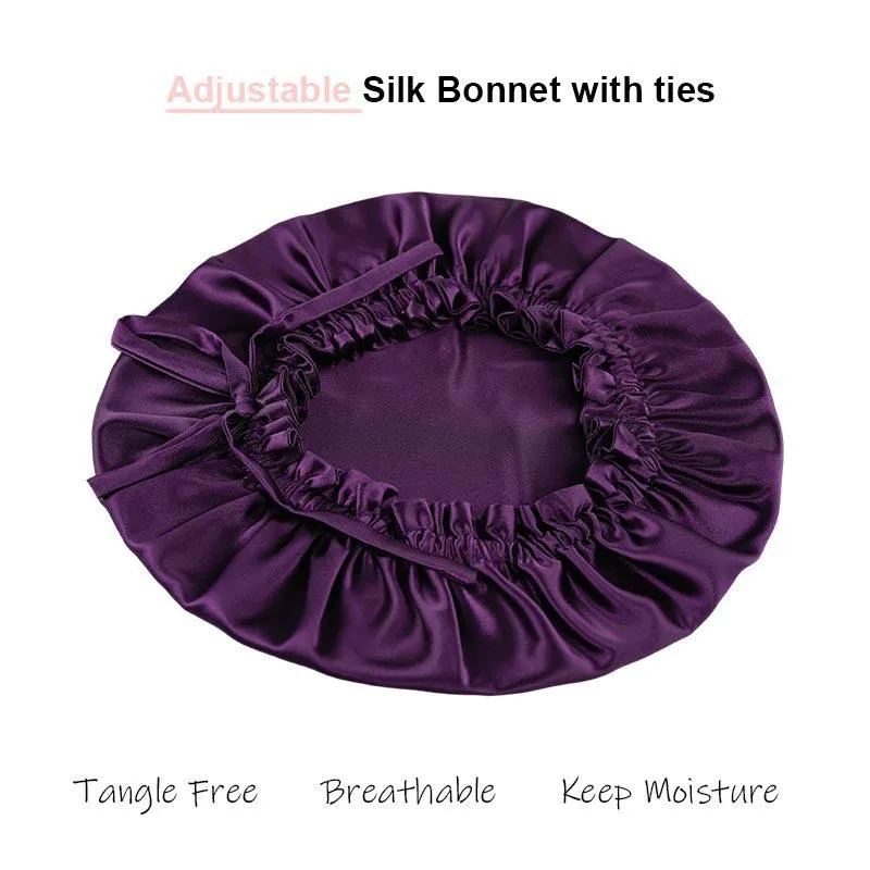 Adjustable silk bonnet Dark Purple - dropshipping