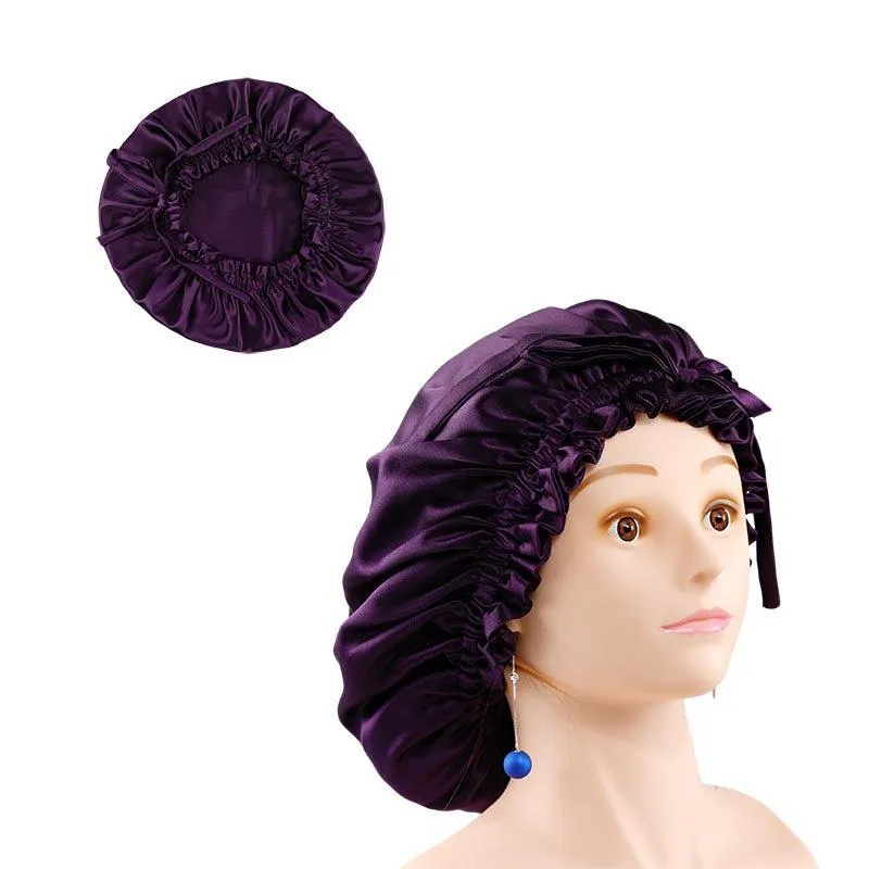 Adjustable silk bonnet Dark Purple - dropshipping