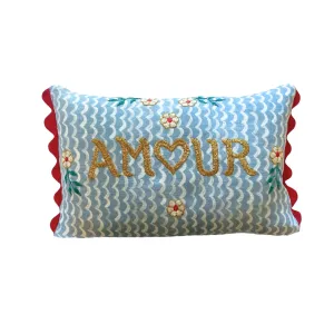 Amour Oblong Cushion Blue