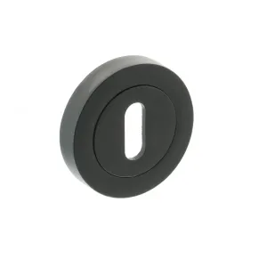 Atlantic Key Escutcheon on Round Rose - Matt Black