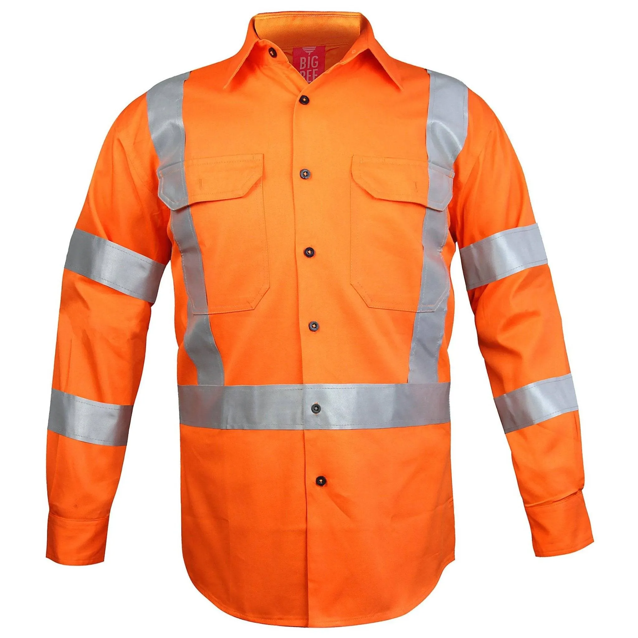 Big Bee Hi Vis Shirts Cross Back Reflective, NSW QLD Rail Shirt