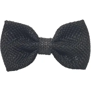 Black 3" Burlap Hair Bow clips