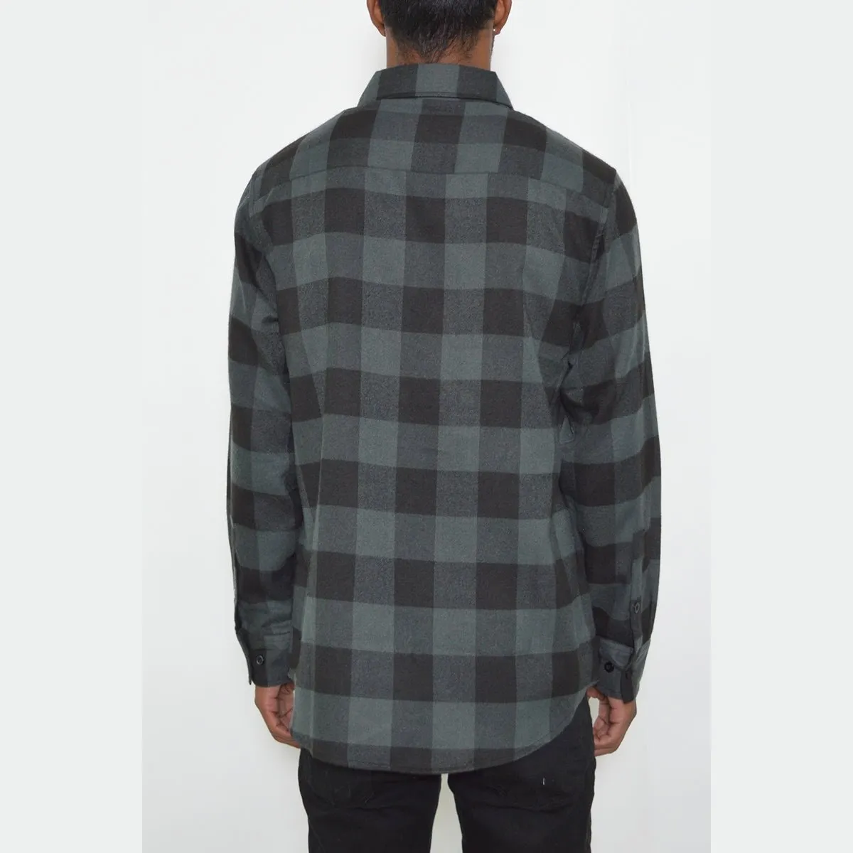 Black & Grey Checkered Flannel Shirt