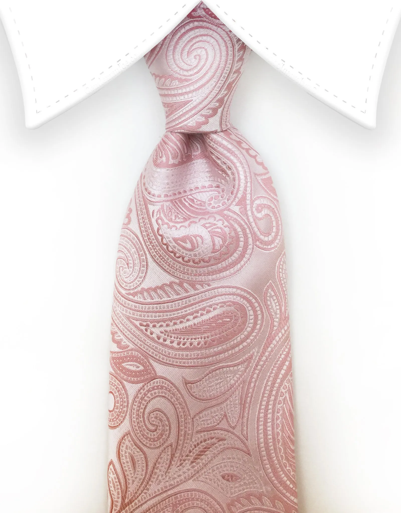 Blush Pink and Rose Gold Paisley Extra Long Tie - 3XL