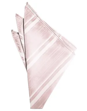 Blush Striped Satin Pocket Square