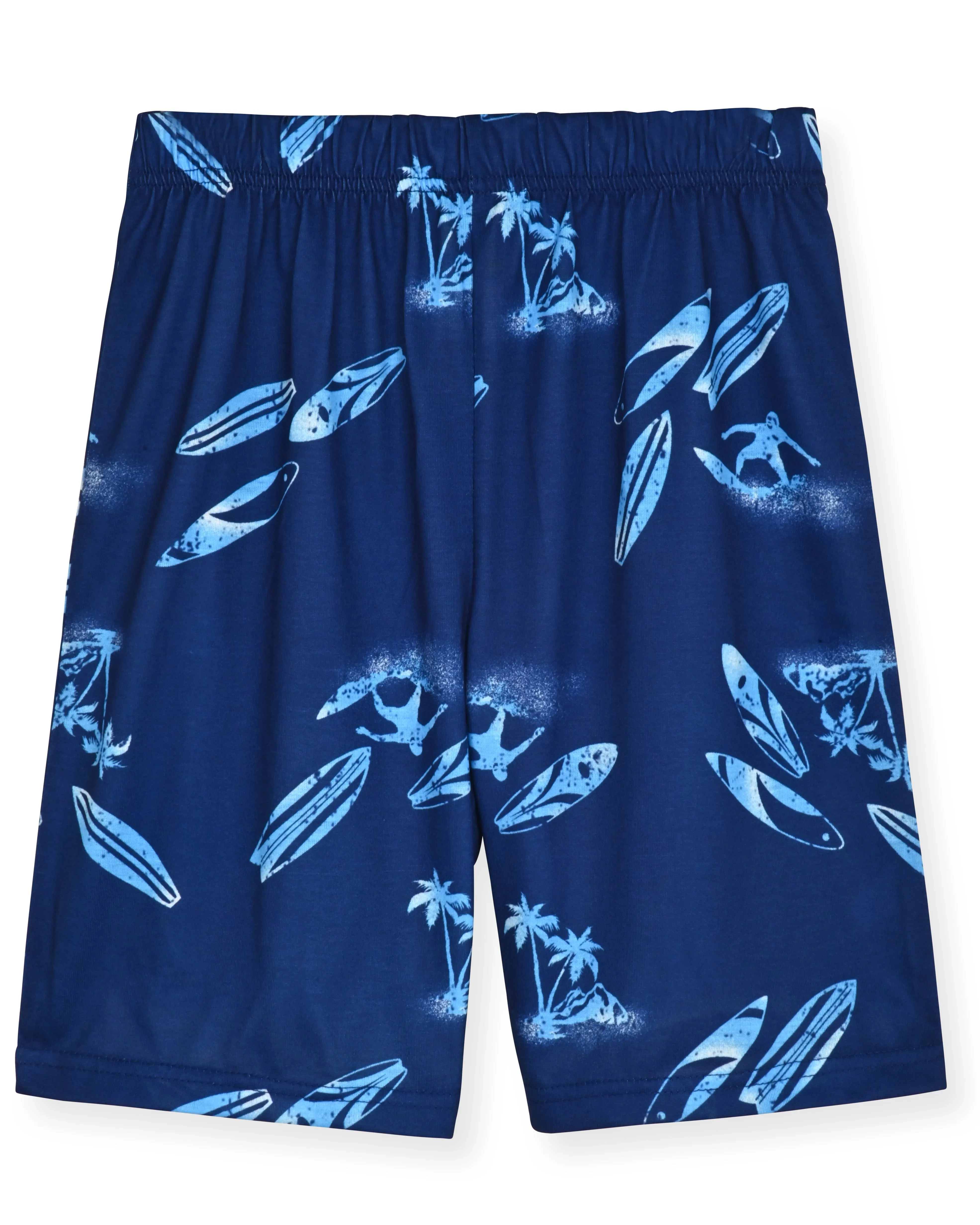 Boys 2-Piece Short-Sleeve Jersey Pajama Shorts Set- Surfer.