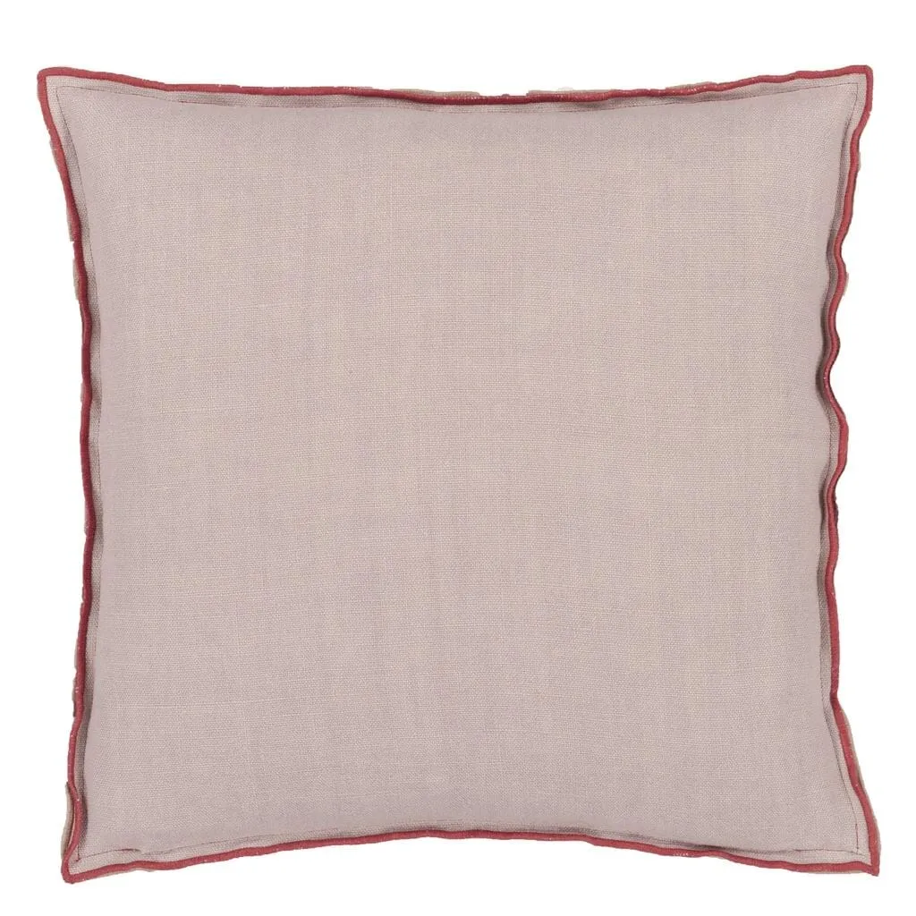 Brera Lino Damask Rose & Travertine Decorative Pillow by Designers Guild