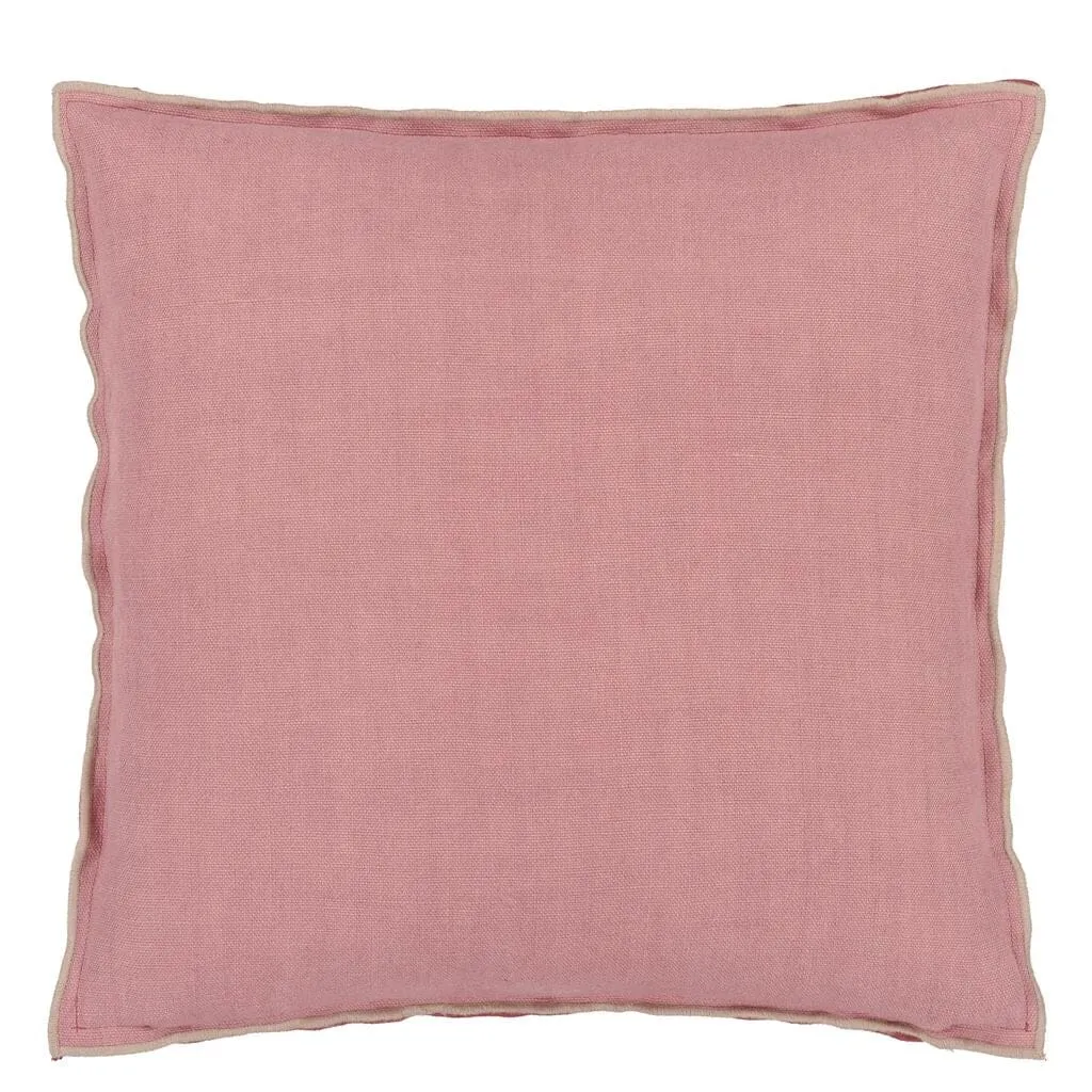 Brera Lino Damask Rose & Travertine Decorative Pillow by Designers Guild