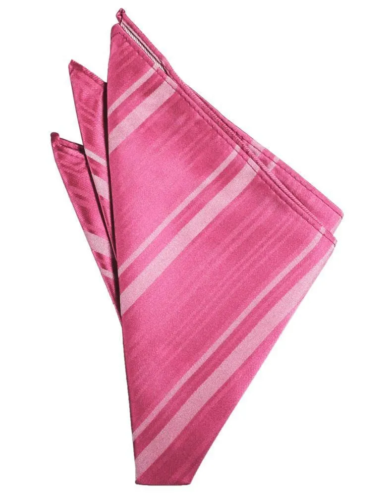 Bubblegum Striped Satin Pocket Square