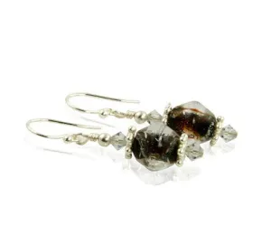 Chestnut Shimmer Topaz Crystal Beaded Earrings