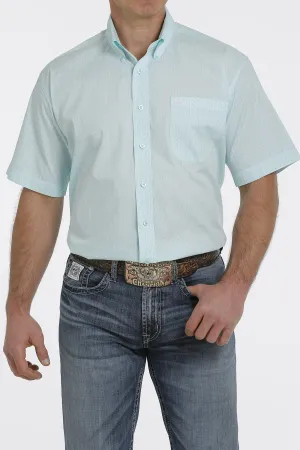 Cinch Turquoise Geometric Print S/S Shirt - MTW1111397