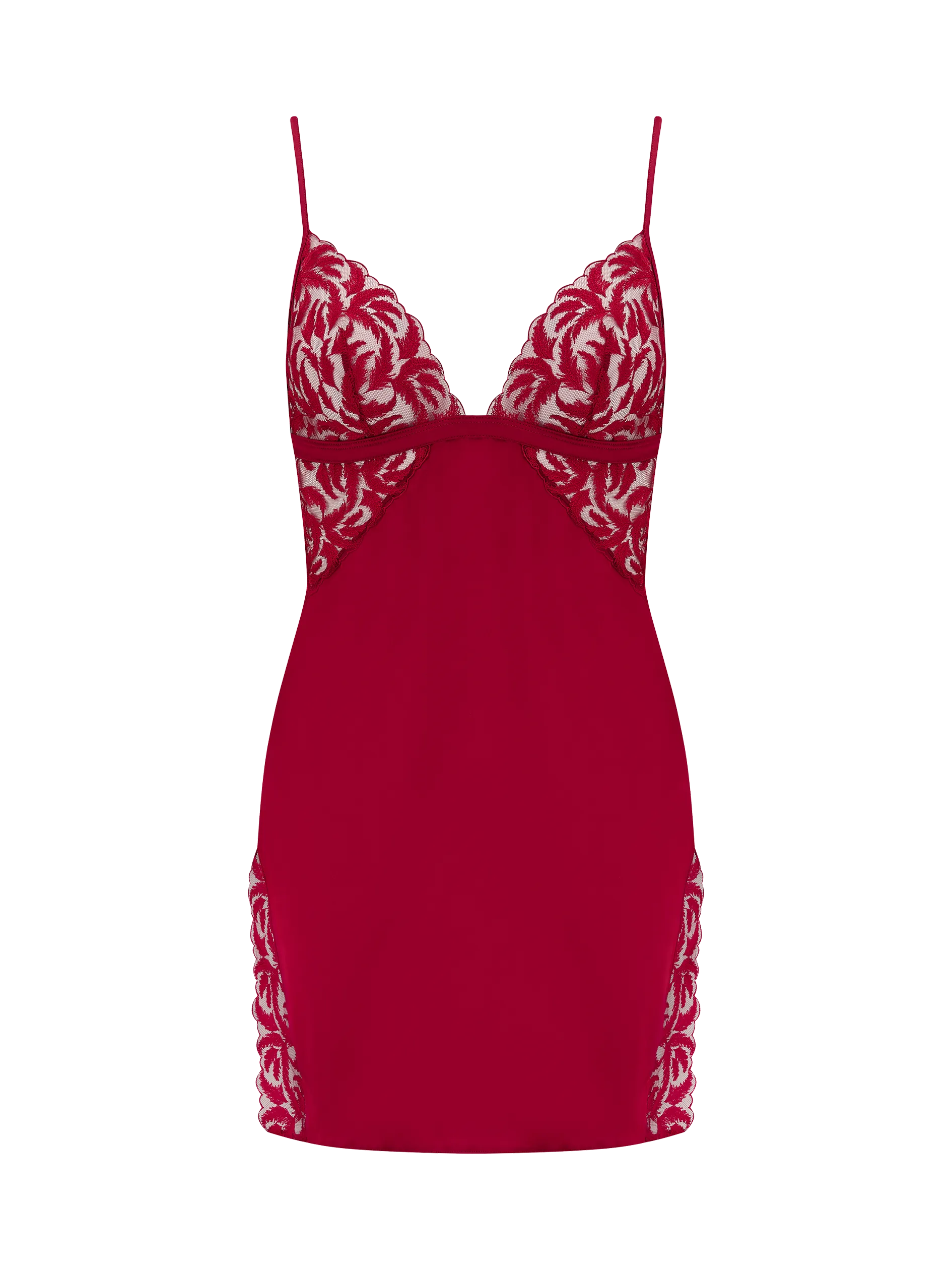 Premium Coco de Mer Ravenna Lace Slip in Rich Ruby Color