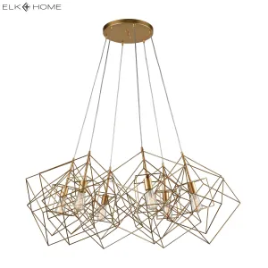 Connexions 48" 6 Light Chandelier in Gold Leaf