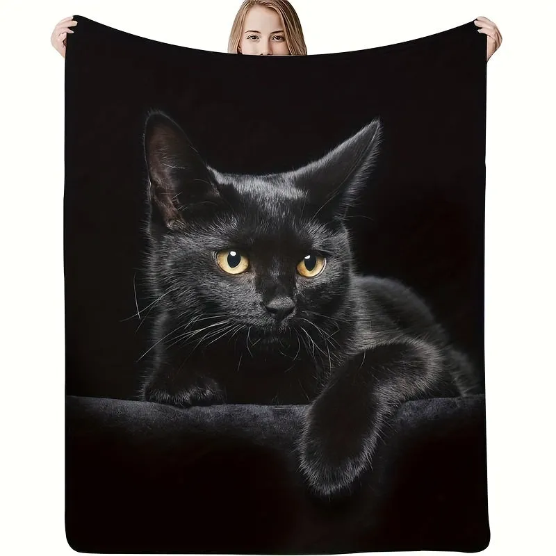 Cozy Cat Flannel Blanket Perfect Gift for Women and Men