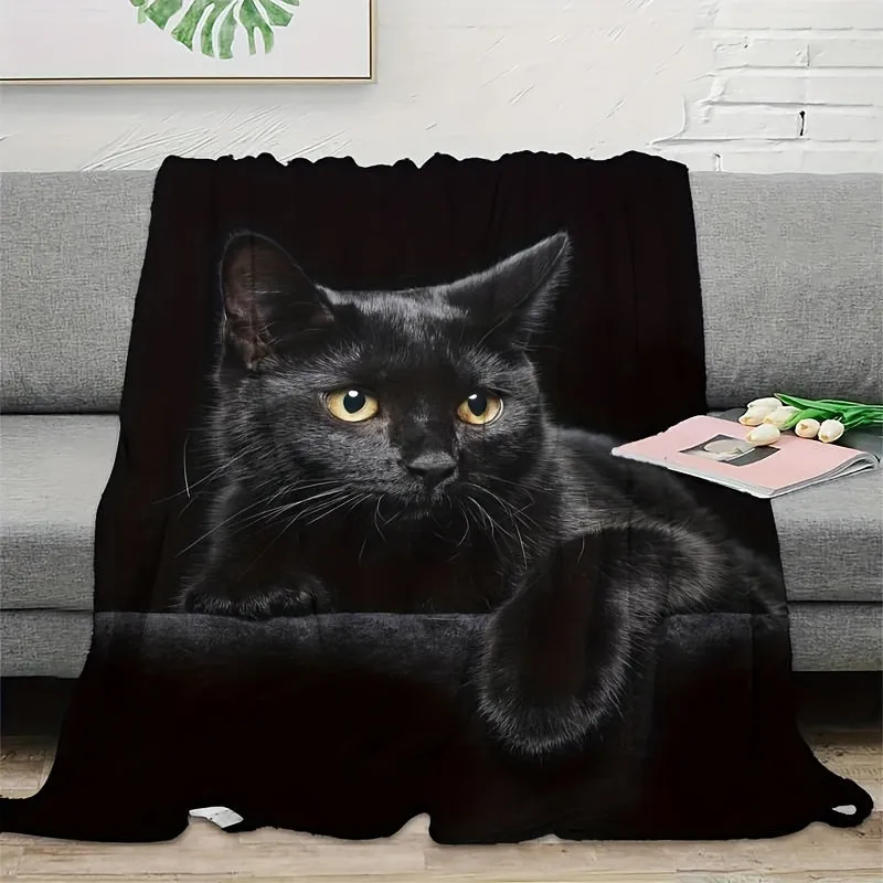 Cozy Cat Flannel Blanket Perfect Gift for Women and Men