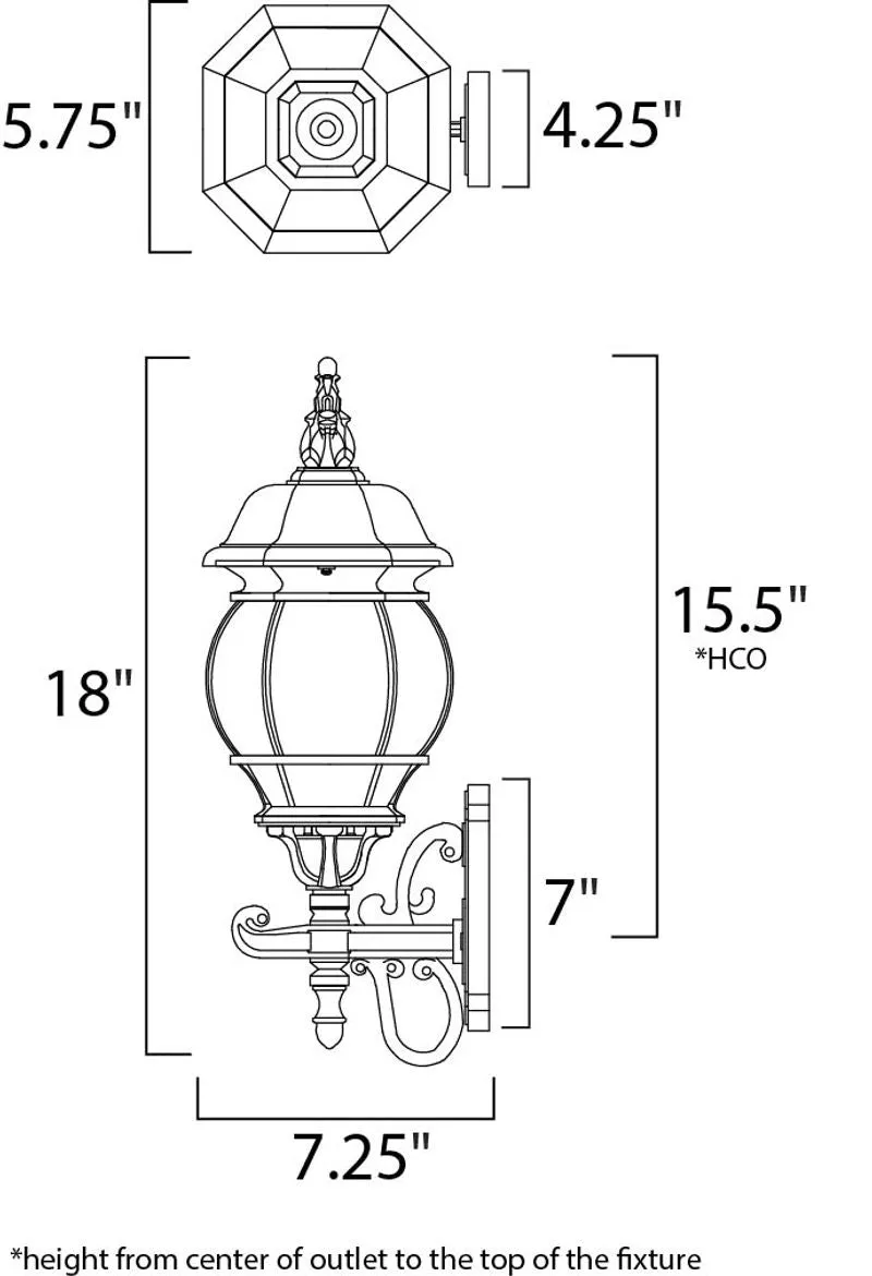 Crown Hill 18" Single Light Outdoor Wall Mount in Black