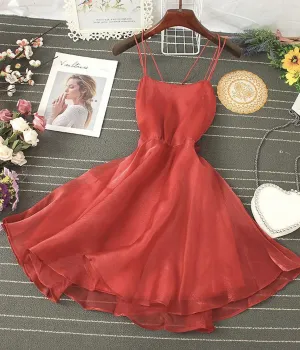 Cute Tulle Backless Short Dress Mini Homecoming Dress