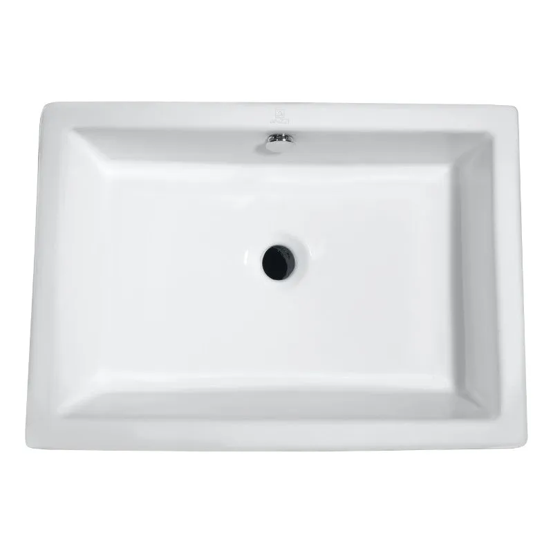 Deux 20.25" Vessel Bathroom Sink in White