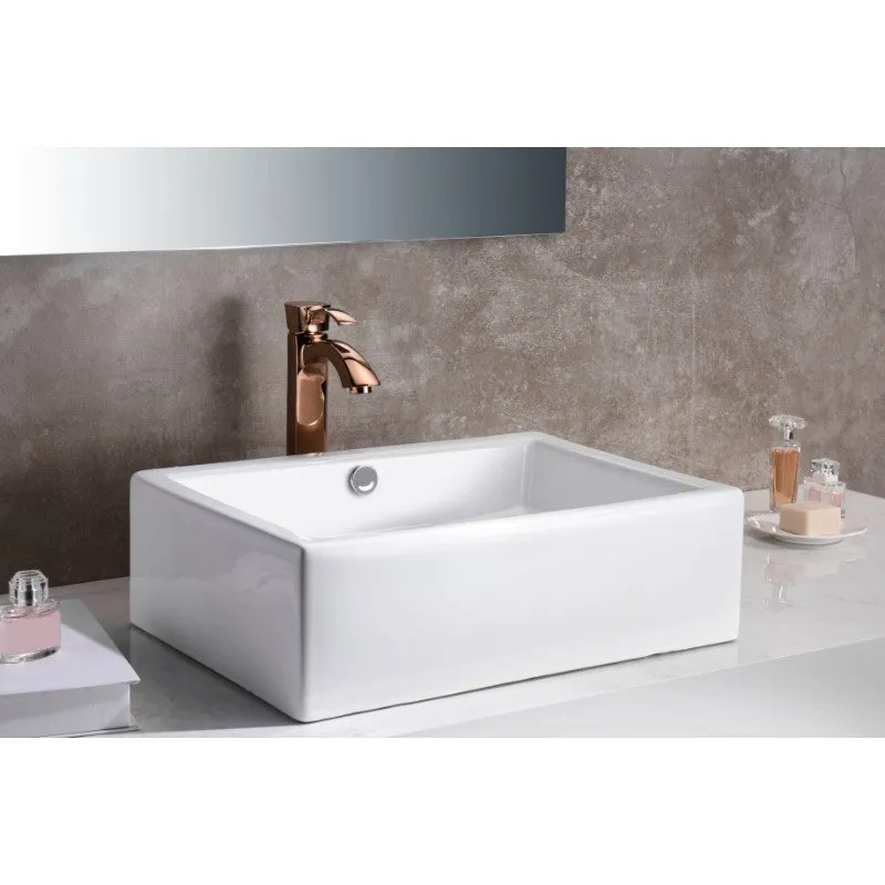 Deux 20.25" Vessel Bathroom Sink in White