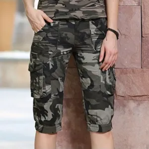 Fashion Camouflage Cargo Knee Length Shorts