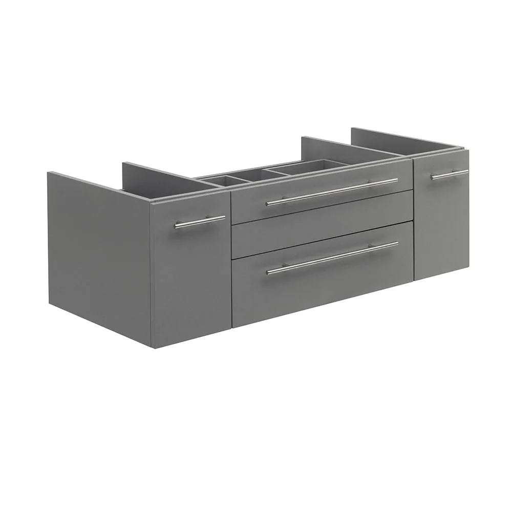 Fresca FCB6148GR-VSL Lucera 48" Gray Wall Hung Vessel Sink Modern Bathroom Cabinet