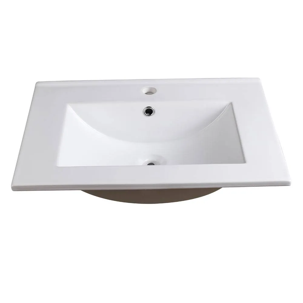 Fresca FVS6224WH Torino 24" White Integrated Sink with Countertop