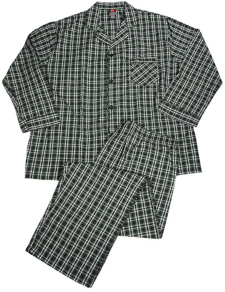 Hanes - Mens Long Sleeve Broadcloth Pajamas