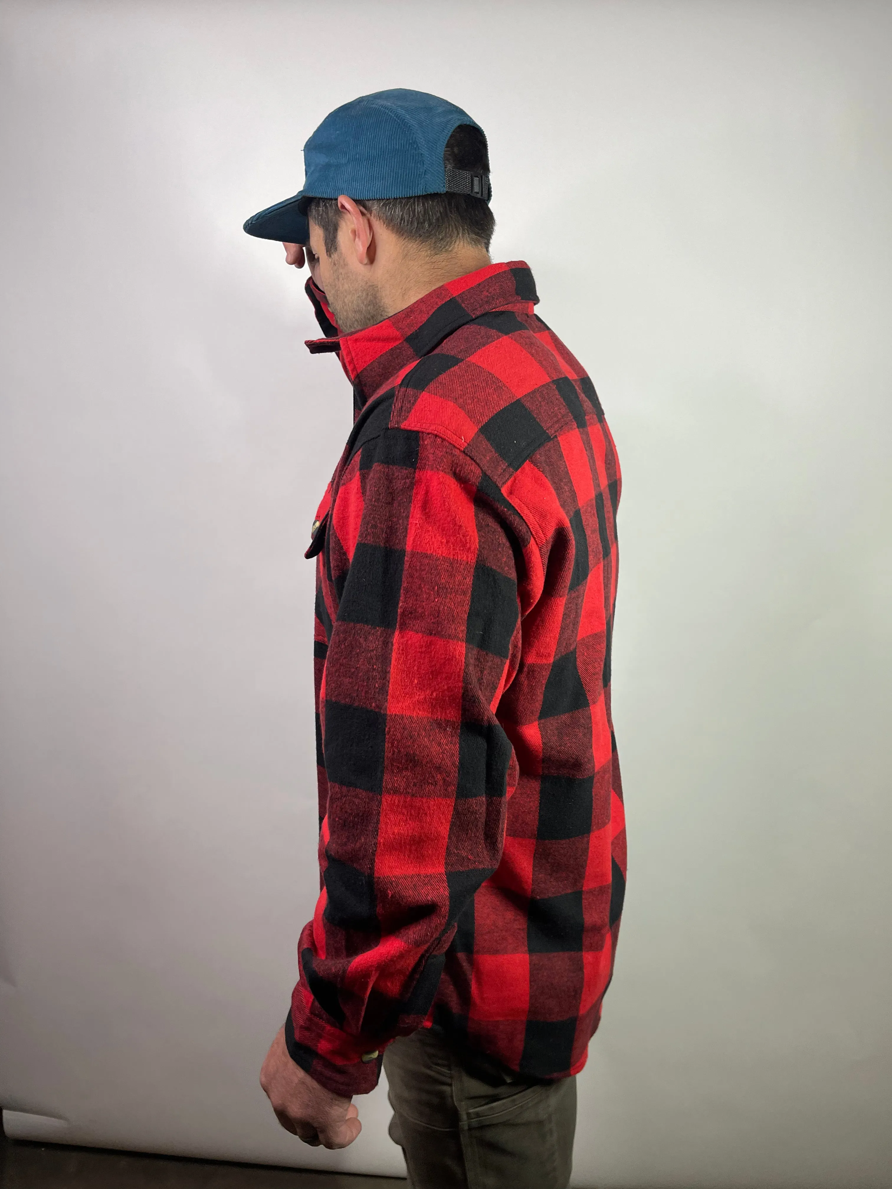 Hickory Shirt Co. Buffalo Flannel 1/4 zip - Red