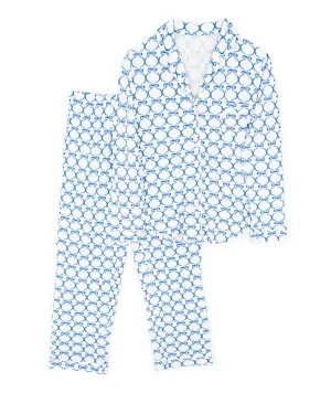 Katie J NYC Juniors Blue Bows Maia PJ Pants Set