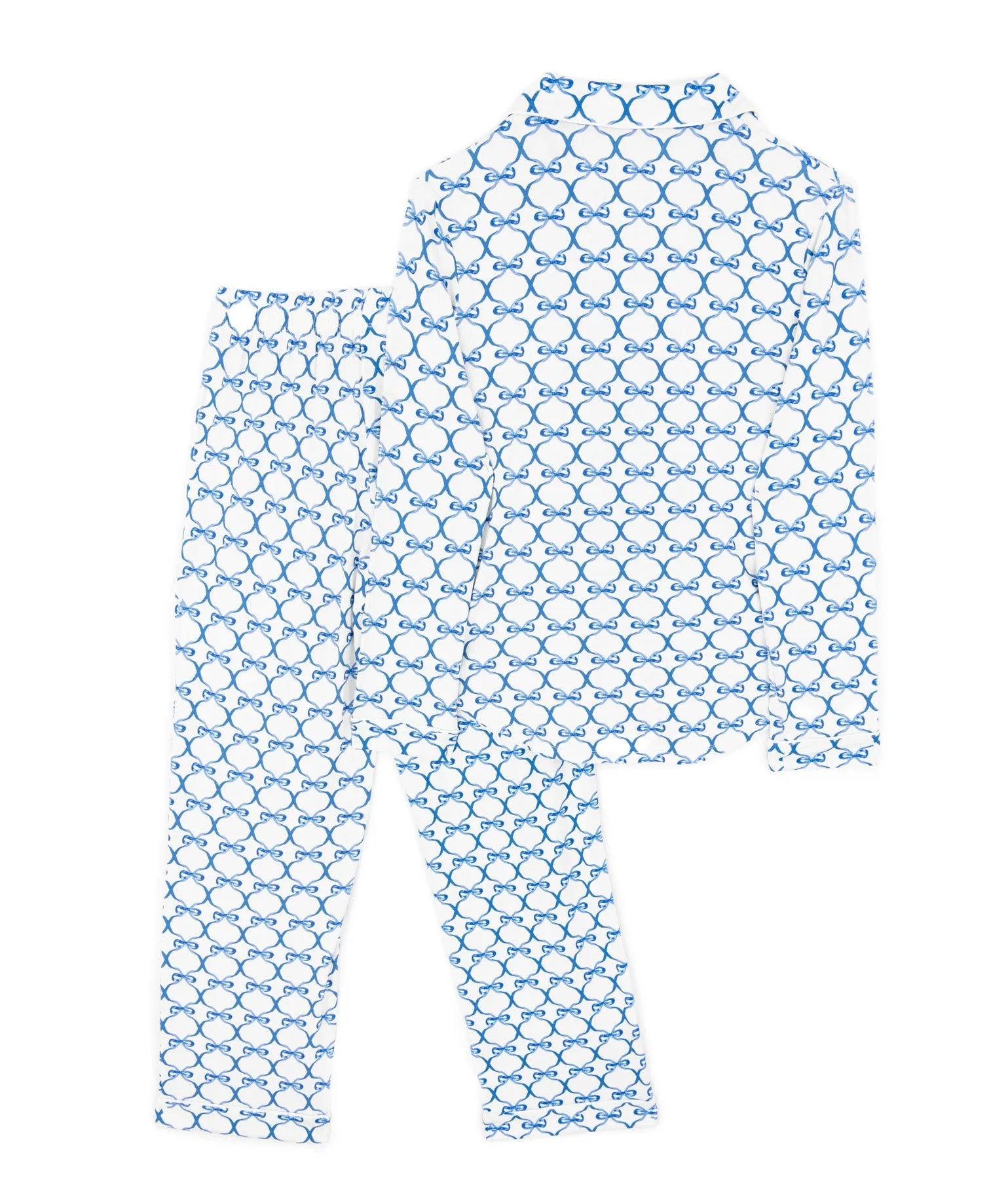 Katie J NYC Juniors Blue Bows Maia PJ Pants Set