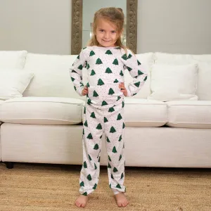 Kid's Noble Fir Long Sleeve Pajamas    White/Dark Green/Gold  5T