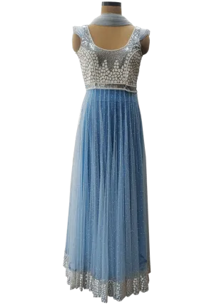 Light Blue Anarkali Suit Set