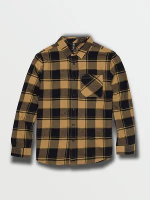 Little Boys Caden Long Sleeve Flannel - Dark Khaki