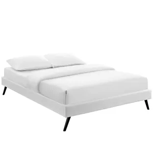 Loryn Queen Vinyl Bed Frame with Round Splayed Legs White MOD-5890-WHI