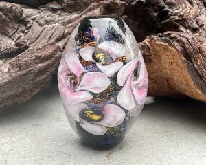 Magic Dichroic Floral Lampwork Focal Bead SRA