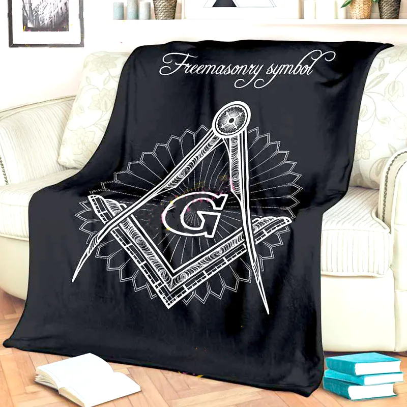 Master Mason Blue Lodge Blanket - 3D Printed Gray Square and Compass G