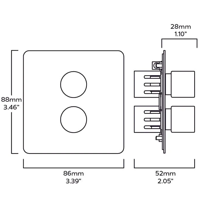 MAXWELL 2G Smooth Dimmer Light Switch - Antique Brass