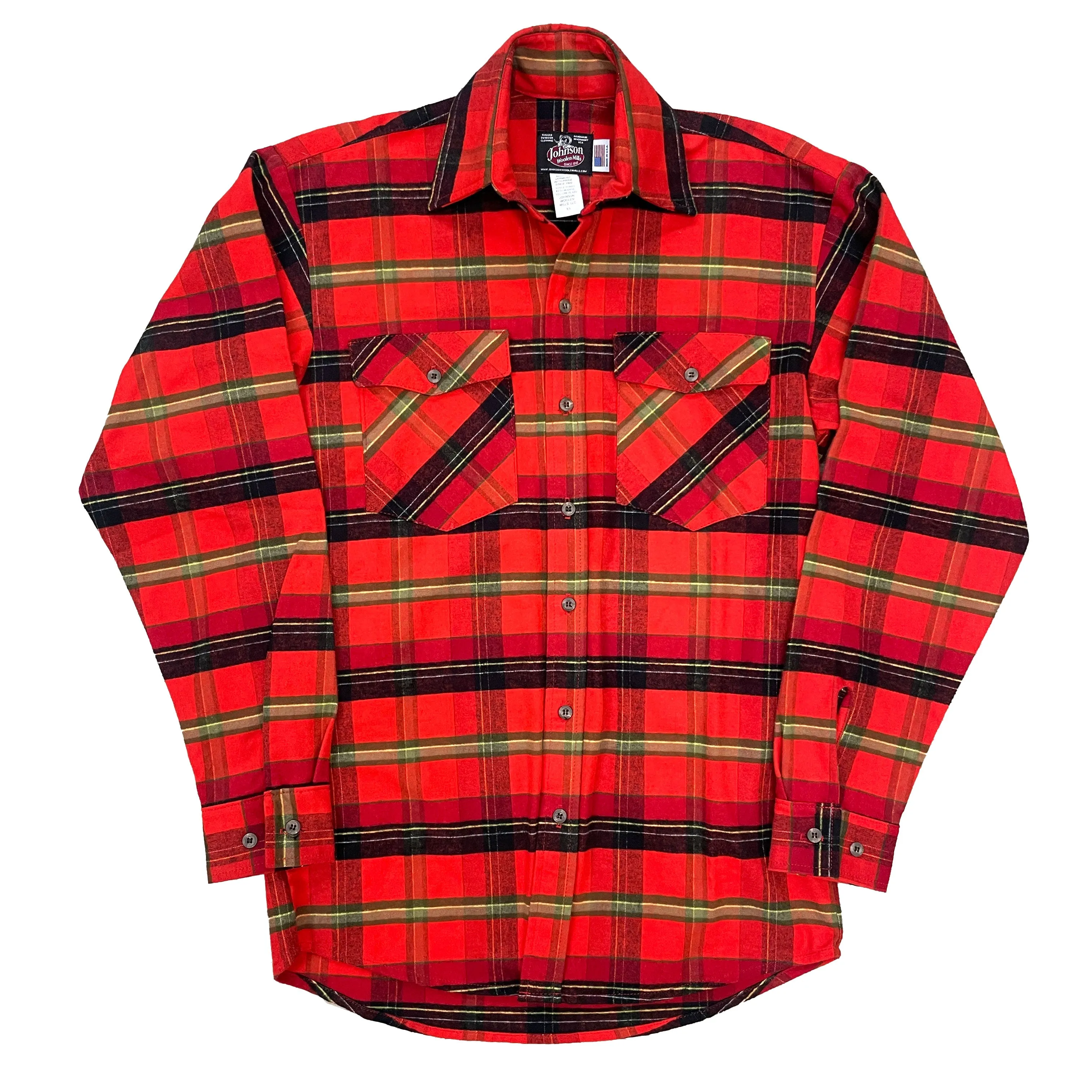 Mens Flannel Button Shirt - Red, Orange, & Yellow