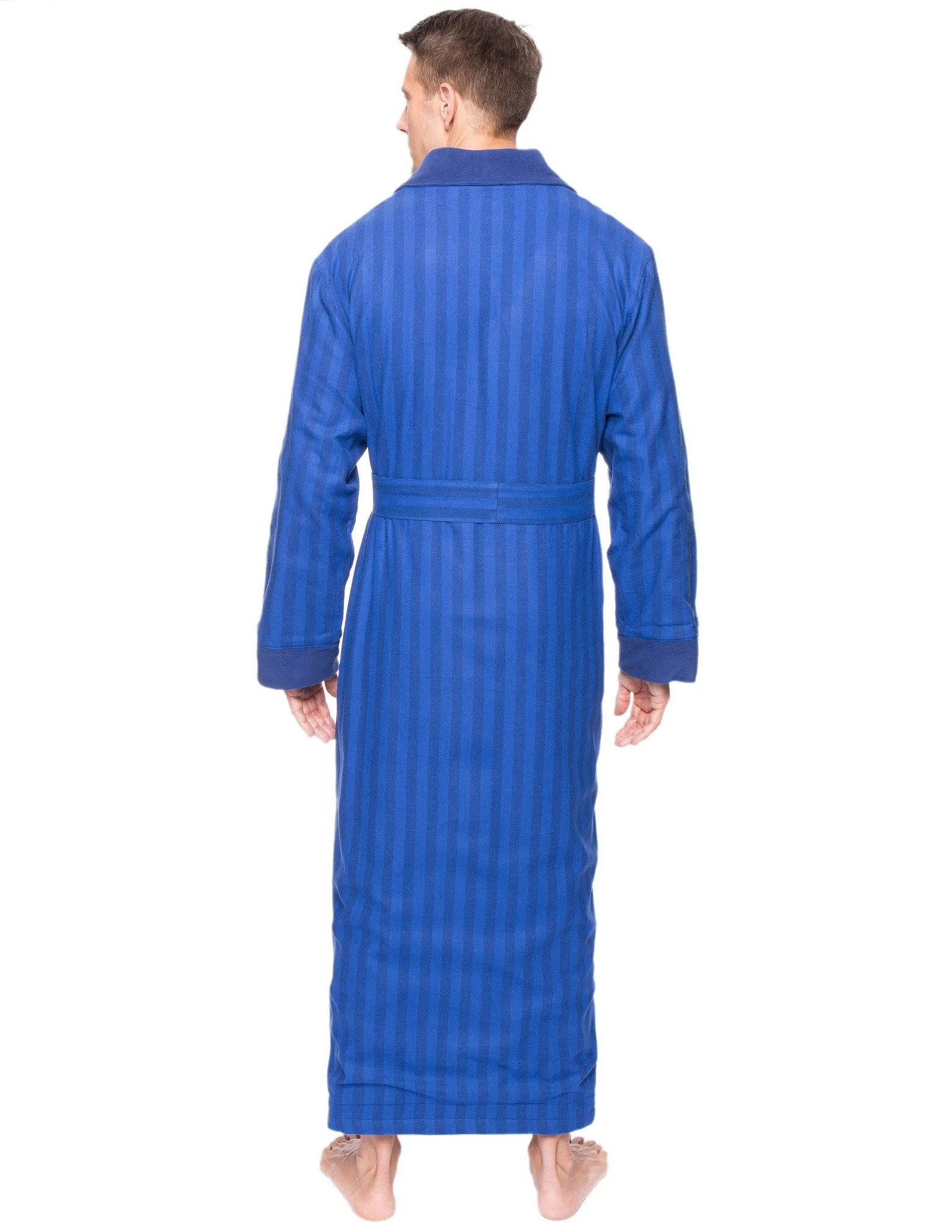 Men's Premium 100% Cotton Flannel Fleece Lined Robe