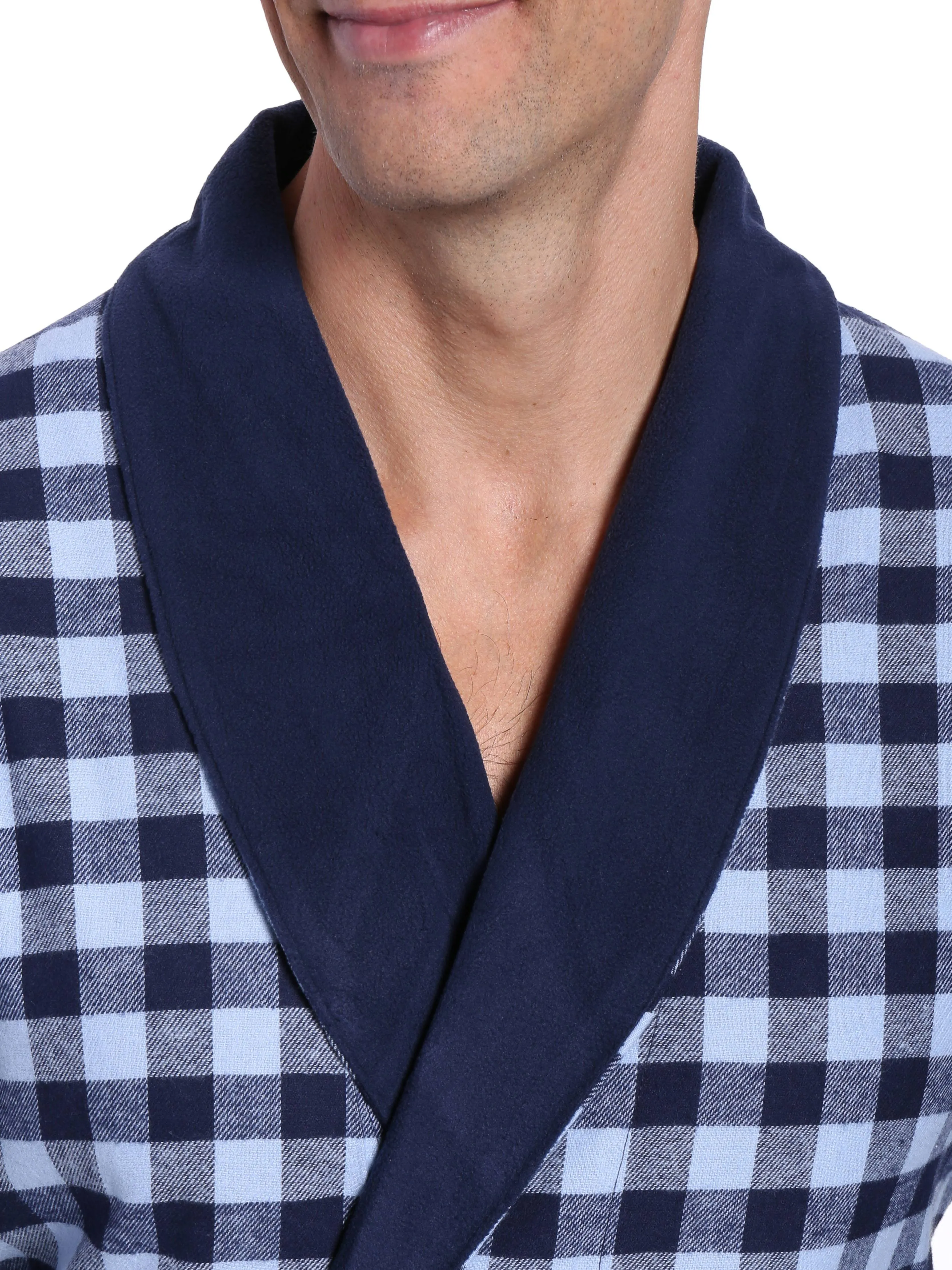 Men's Premium 100% Cotton Flannel Fleece Lined Robe