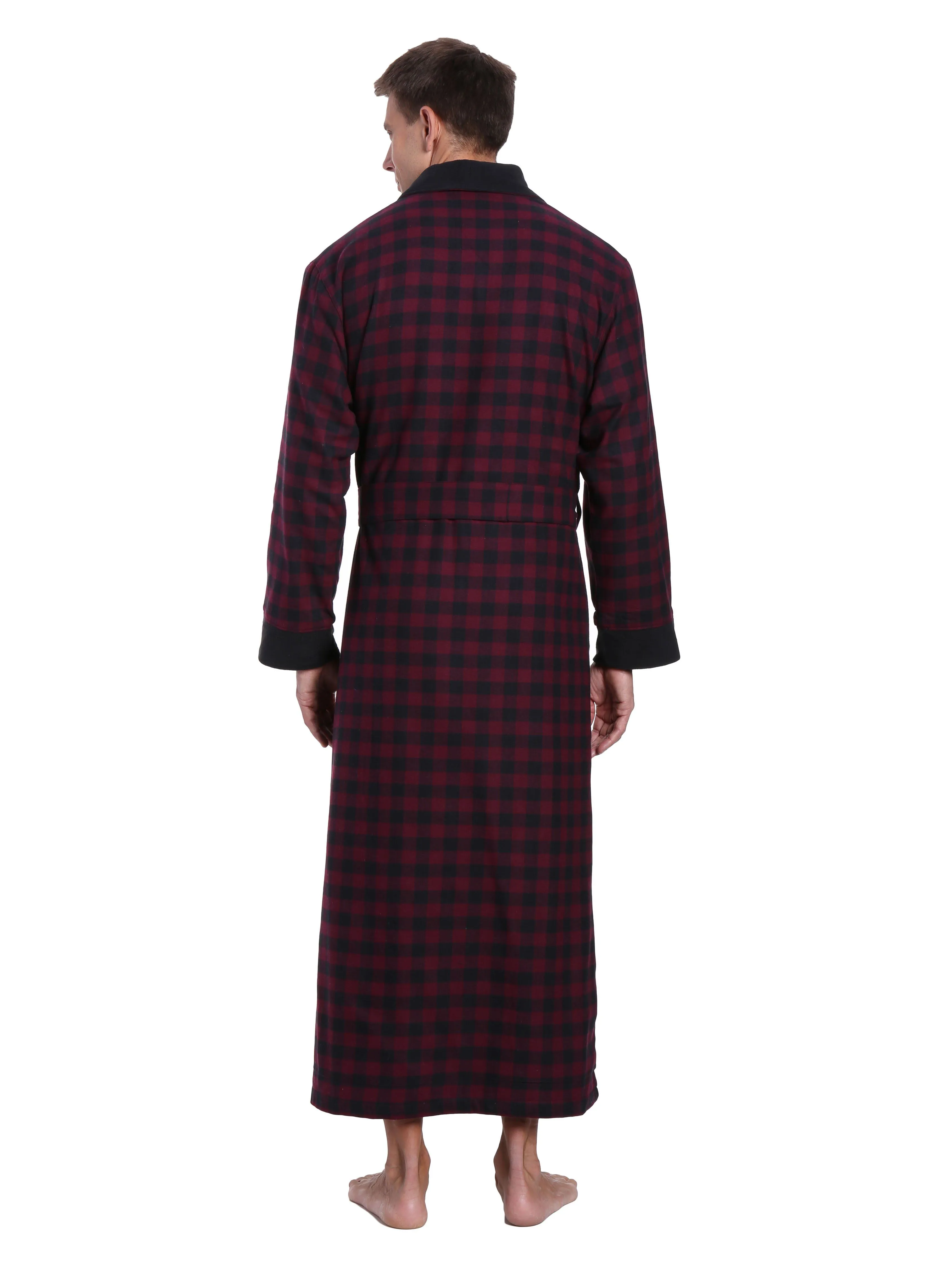 Men's Premium 100% Cotton Flannel Fleece Lined Robe