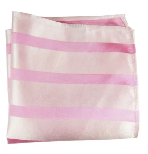 Pink Striped Silk Pocket Square